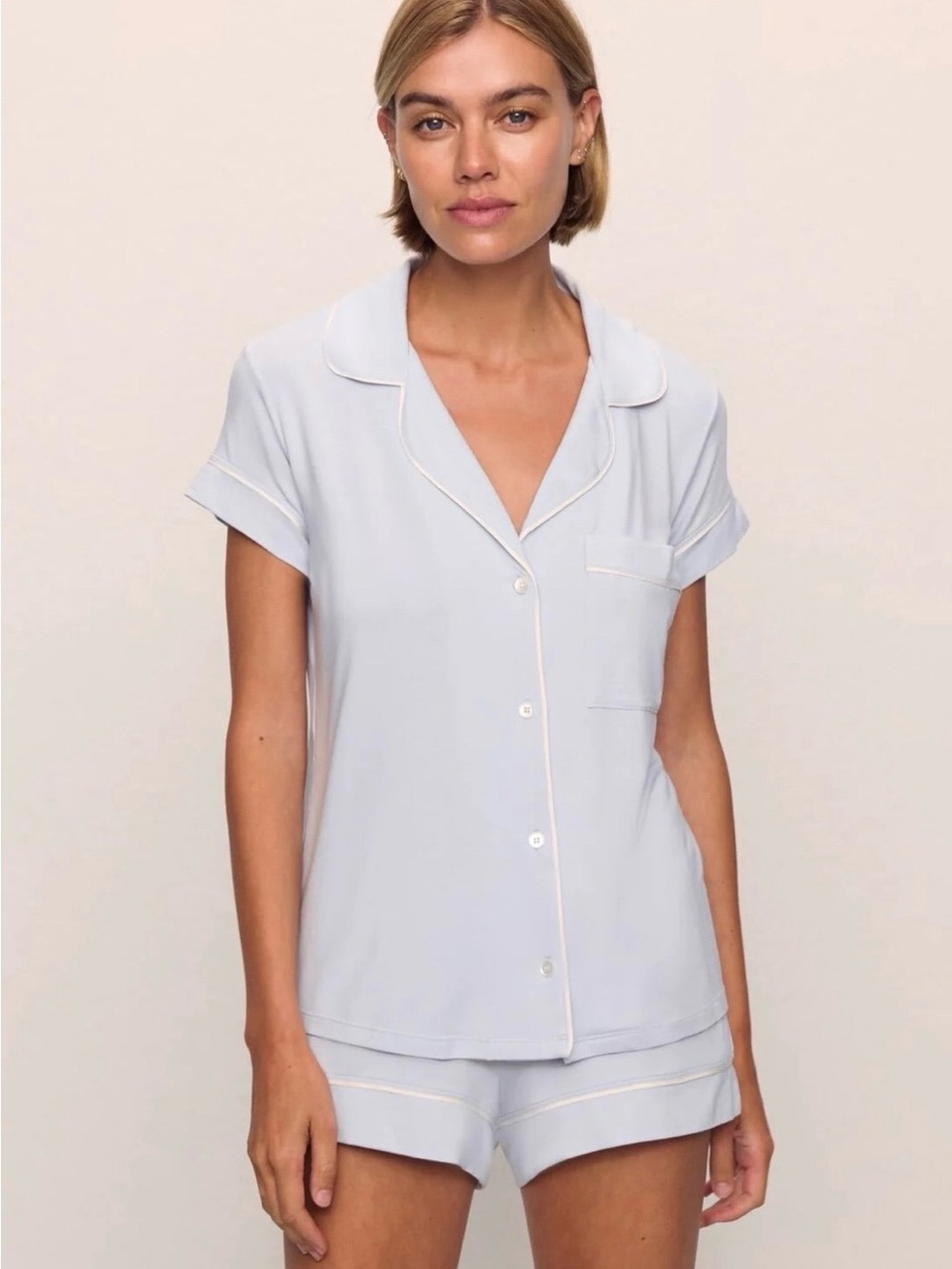 NWT Eberjey Women's Short Sleeve Pajama Set in Light Blue